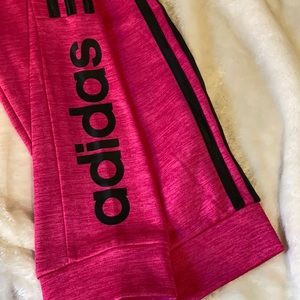 Pink adidas track pants